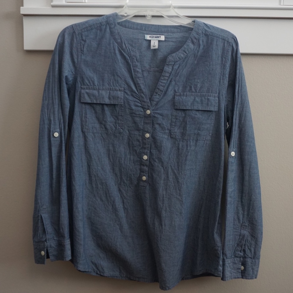 Blue long Sleeve Popover